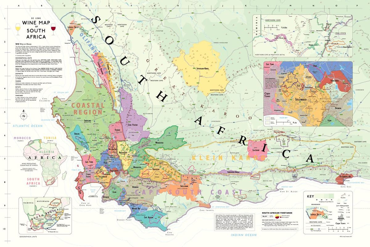 แผนที่ของ franschhoek wineries