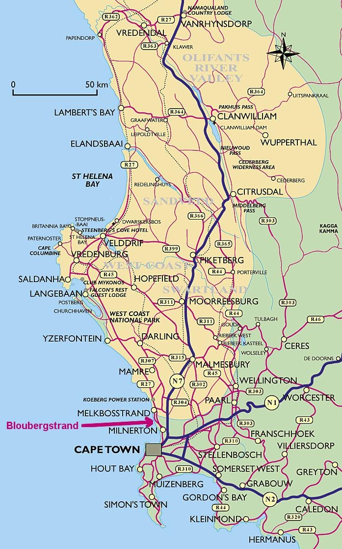 แผนที่ทั้งชายฝั่งด้านตะวันตกผ้าคลุมเมือง