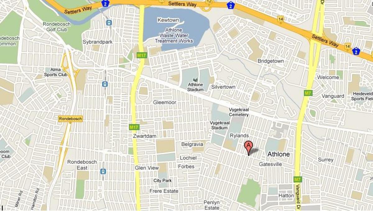 แผนที่ของ athlone ผ้าคลุมเมือง