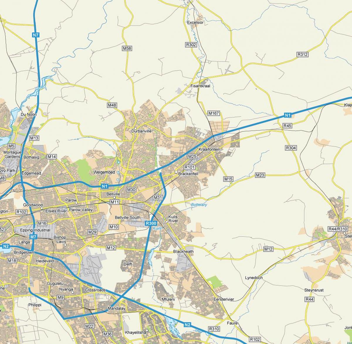แผนที่ของ brackenfell ผ้าคลุมเมือง