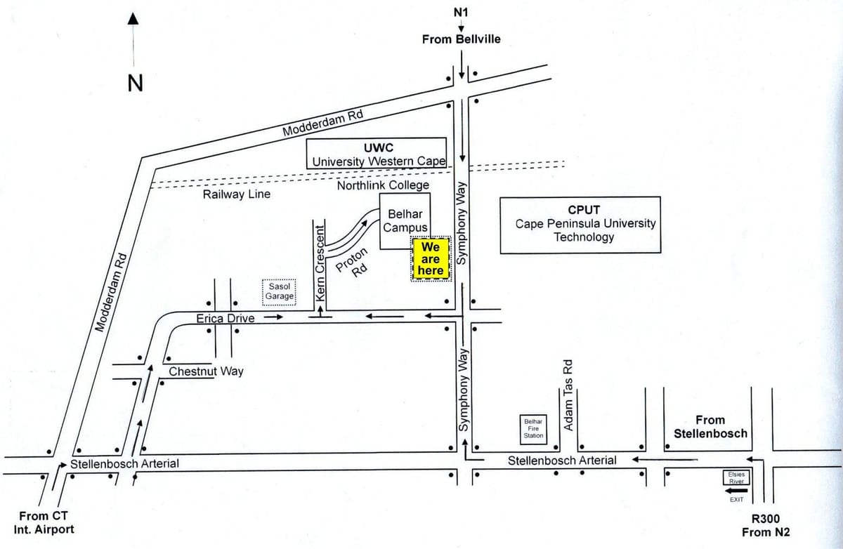 แผนที่ของ cput มนุษย์ถ้ำน่ะถอยไปเมืองมหาวิทยาลัย