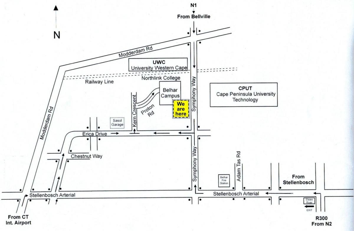 แผนที่ของ cput มนุษย์ถ้ำน่ะถอยไปเมืองมหาวิทยาลัย