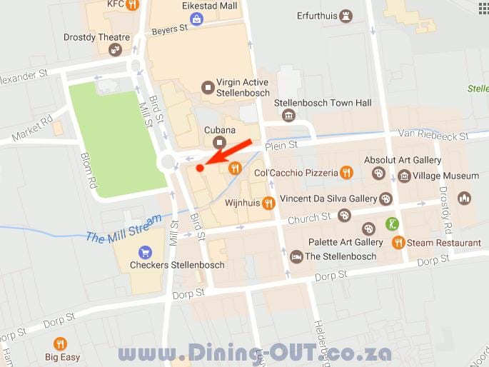 แผนที่ของ dorp ถนนผ้าคลุมเมือง