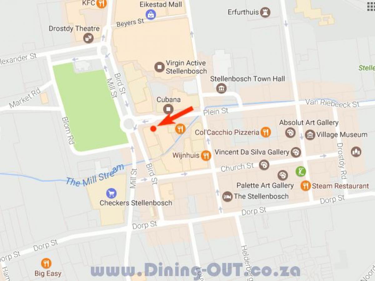 แผนที่ของ dorp ถนนผ้าคลุมเมือง