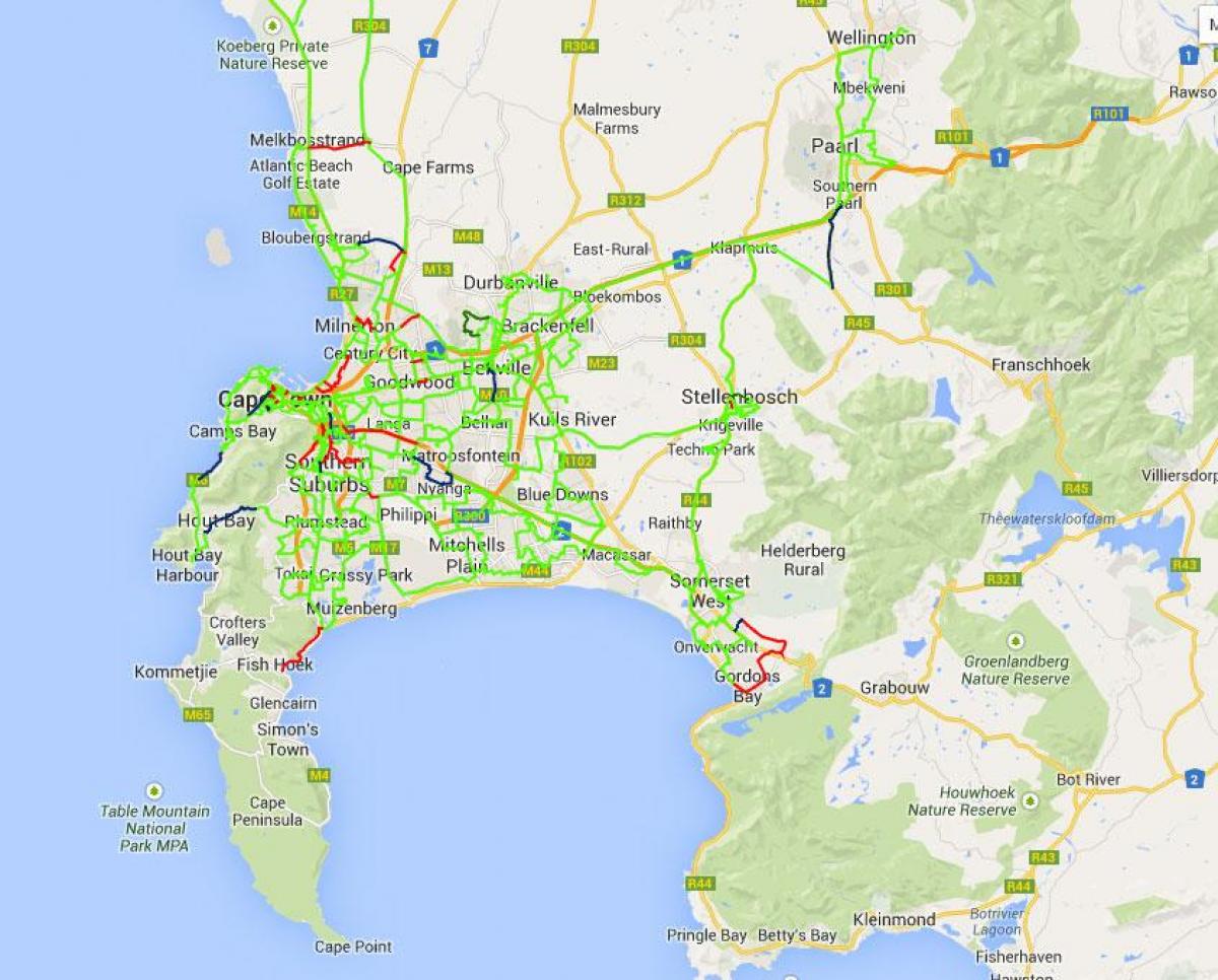 แผนที่ของ fibre ผ้าคลุมบนแผนที่เมืองนี้