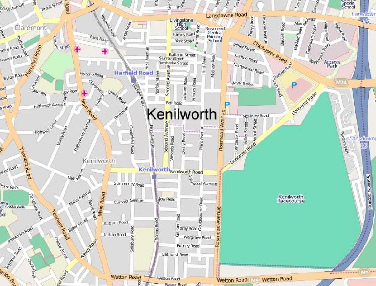 แผนที่ของ kenilworth ผ้าคลุมเมือง