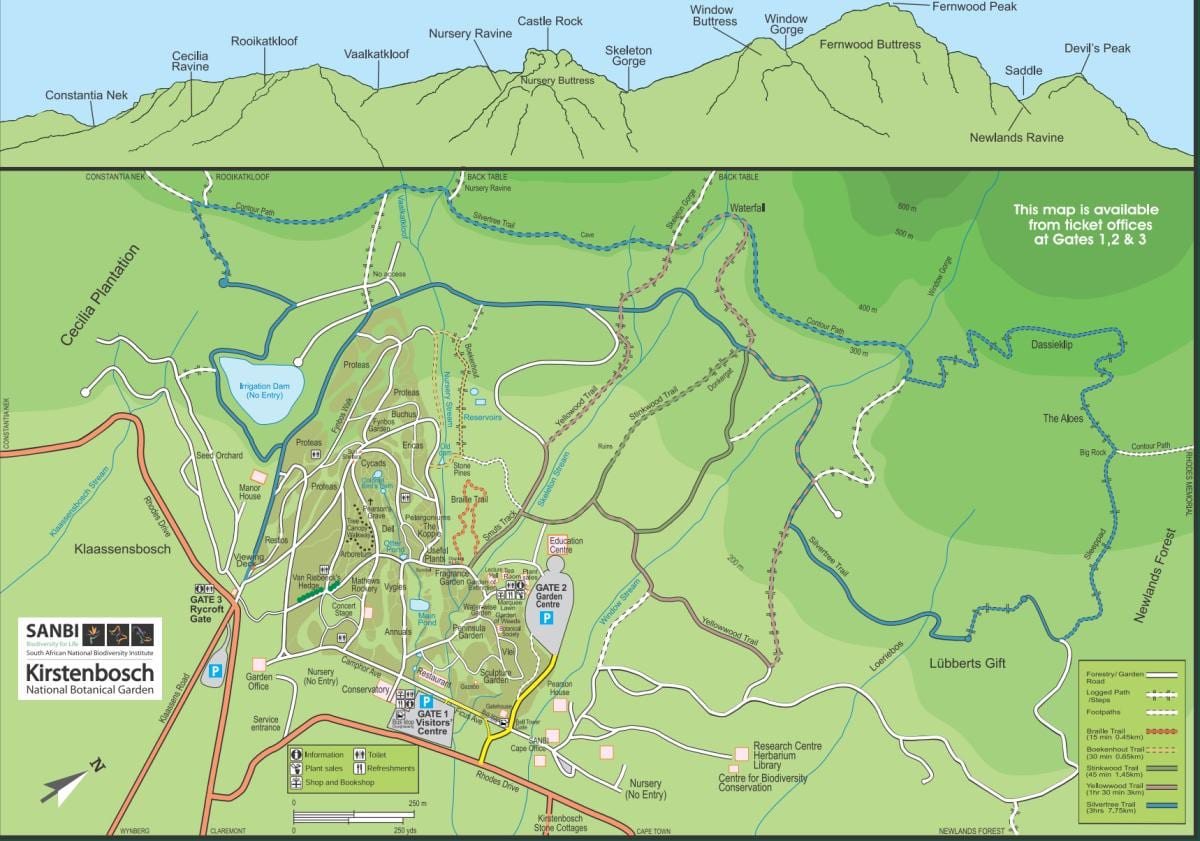แผนที่ของ kirstenbosch