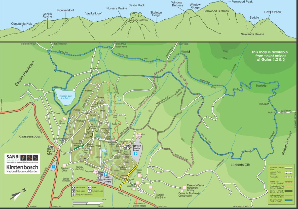 แผนที่ของ kirstenbosch