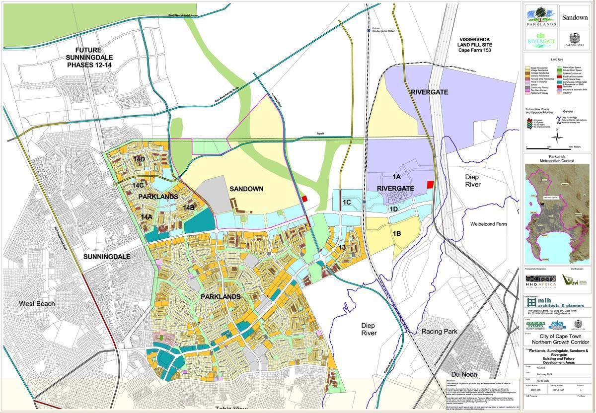 แผนที่ของ parklands ผ้าคลุมเมือง 