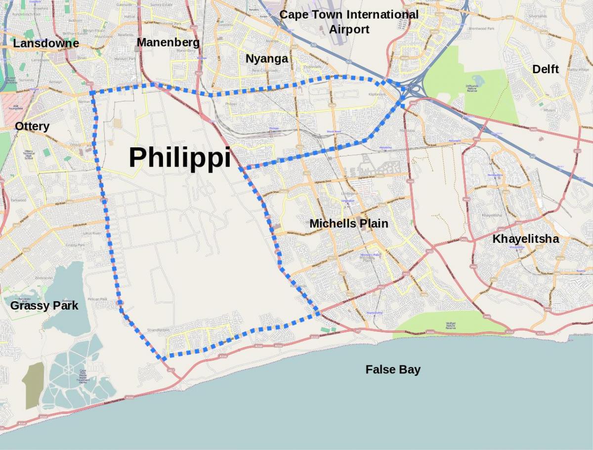 แผนที่ของ philippi ผ้าคลุมเมือง