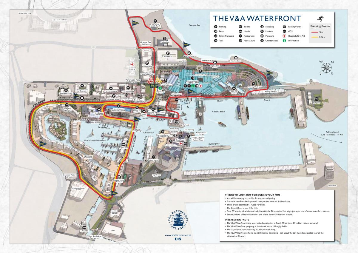 แผนที่ของวีแอนด์เป็น waterfront ห้าง