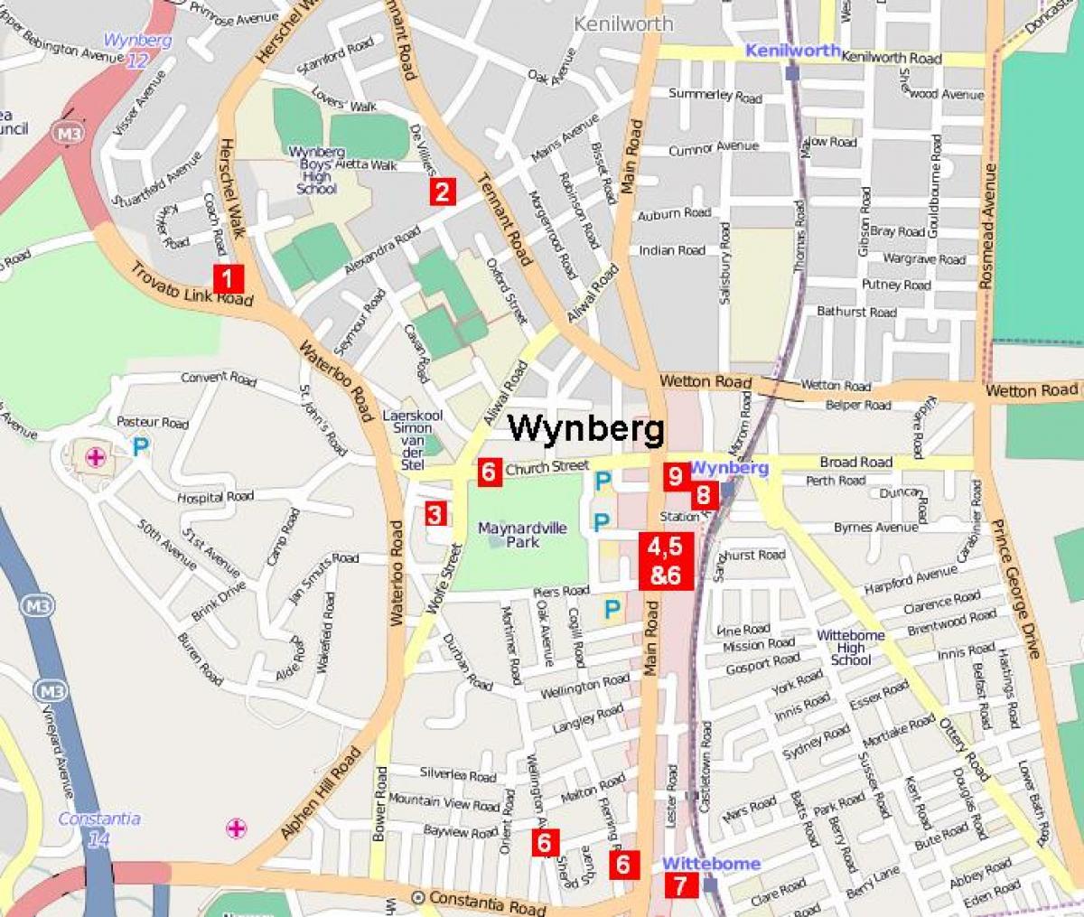  แผนที่ของ wynberg ผ้าคลุมเมือง