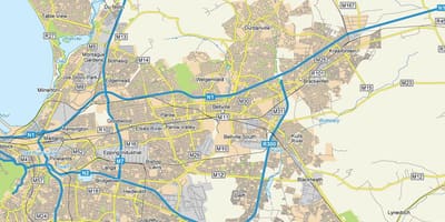 แผนที่ของถนนแผนที่ของ bellville ผ้าคลุมเมือง