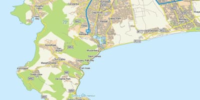 แผนที่ของ muizenberg ผ้าคลุมเมือง