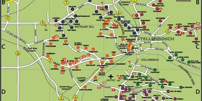 แผนที่ของไวน์เส้นทางแนวทางดำเนินผ้าคลุมเมือง