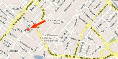 แผนที่ของ kloof ถนนผ้าคลุมเมือง