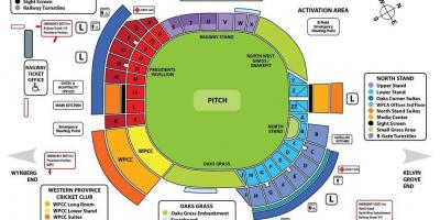 Newlands จิ้งหรีดบนแผนที่สนามกีฬา