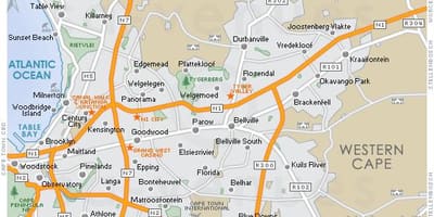 แผนที่ของ plattekloof ผ้าคลุมเมือง