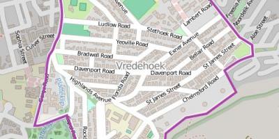 แผนที่ของ vredehoek ผ้าคลุมเมือง
