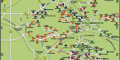 แผนที่ของไวน์เส้นทางแนวทางดำเนินผ้าคลุมเมือง